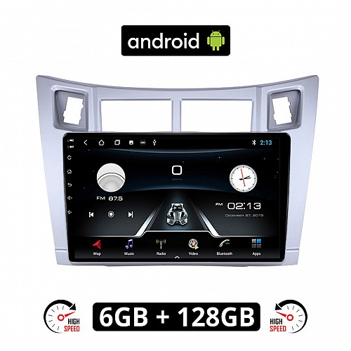 TOYOTA YARIS (2006-2011) Android οθόνη αυτοκίνητου 6GB με GPS WI-FI ( TOYOTA ηχοσύστημα αφής 9" ιντσών OEM Youtube Playstore MP3 USB Radio Bluetooth Mirrorlink  εργοστασιακή, 4 x 60W, ασημί) TO94-6GB