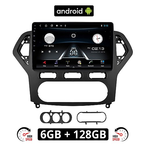 FORD MONDEO (2007 - 2010) Android οθόνη αυτοκίνητου 6GB με GPS WI-FI (ηχοσύστημα αφής 10" ιντσών OEM Youtube Playstore MP3 USB Radio Bluetooth Mirrorlink εργοστασιακή, 4x60W, AUX, μαύρο) FO76-6GB