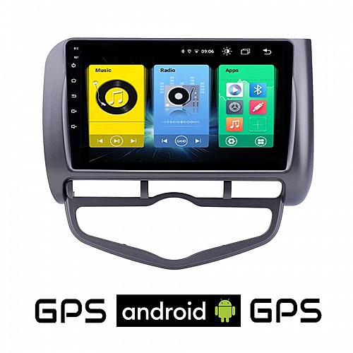 HONDA JAZZ (2002-2008) CLIMA Android οθόνη αυτοκίνητου με GPS WI-FI (ηχοσύστημα αφής 9" ιντσών OEM Youtube Playstore MP3 USB Radio Bluetooth Mirrorlink εργοστασιακή, 4x60W, AUX) HO97