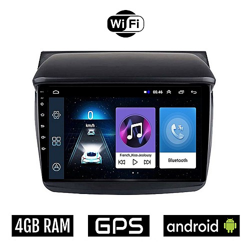 MITSUBISHI L200 (2006-2015) Android οθόνη αυτοκίνητου 4GB με GPS WI-FI (ηχοσύστημα αφής 9" ιντσών OEM Youtube Playstore MP3 USB Radio Bluetooth Mirrorlink εργοστασιακή, 4x60W, AUX)