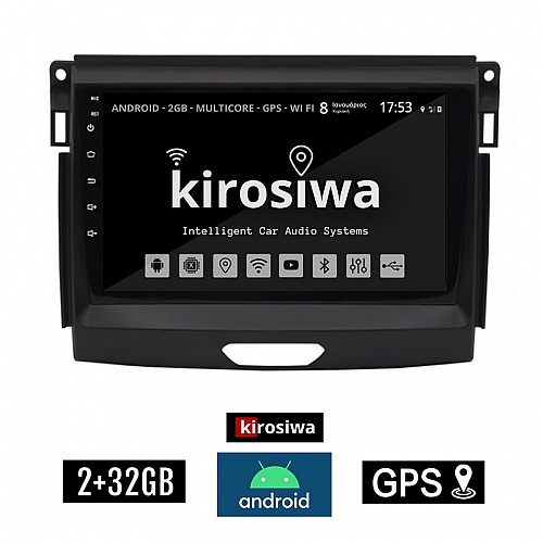 KIROSIWA 2+32GB FORD RANGER μετά το 2018 Android οθόνη αυτοκίνητου 2GB με GPS WI-FI (ηχοσύστημα αφής 9" ιντσών OEM Youtube Playstore MP3 USB Radio Bluetooth Mirrorlink εργοστασιακή, 4x60W, AUX) DX-7118