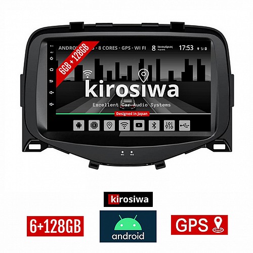 KIROSIWA 6+128GB TOYOTA AYGO (μετά το 2014) Android οθόνη αυτοκίνητου 6GB με GPS WI-FI (ηχοσύστημα αφής 7" ιντσών OEM Youtube Playstore MP3 USB Radio Bluetooth Mirrorlink DSP Apple Carplay Android Auto 4G SIM card 4x60W, AUX) KLS-7843