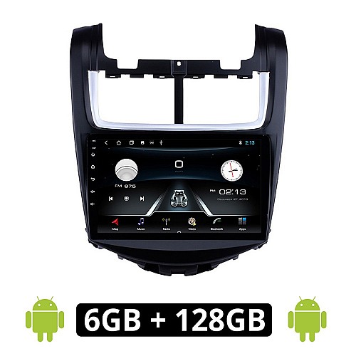 CHEVROLET AVEO (2014-2017) Android οθόνη αυτοκίνητου 6GB με GPS WI-FI (ηχοσύστημα αφής 9" ιντσών OEM Youtube Playstore MP3 USB Radio Bluetooth Mirrorlink εργοστασιακή, 4x60W, AUX) CH16-6GB