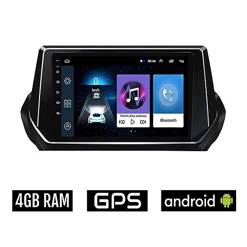 PEUGEOT 208 - 2008 (μετά το 2020) Android οθόνη αυτοκίνητου 4GB με GPS WI-FI (ηχοσύστημα αφής 9" ιντσών OEM Youtube Playstore MP3 USB Radio Bluetooth Mirrorlink εργοστασιακή, 4x60W, AUX) PE16-4GB