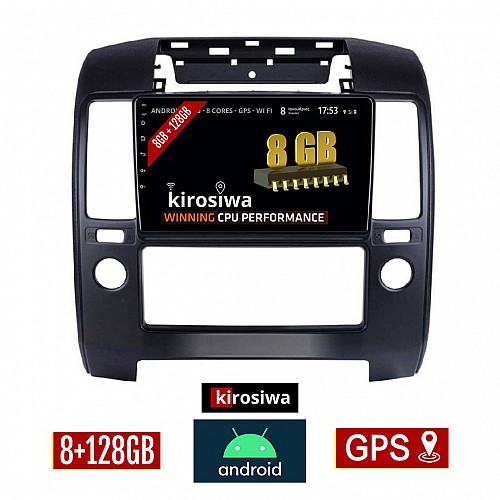 KIROSIWA 8GB + 128GB NISSAN NAVARA D40 (2006-2011) Android οθόνη αυτοκίνητου με GPS WI-FI (ηχοσύστημα αφής 9" ιντσών Youtube Playstore MP3 USB Radio Bluetooth Mirrorlink DSP Apple Carplay Android Auto 4x60W, AUX, D 40)