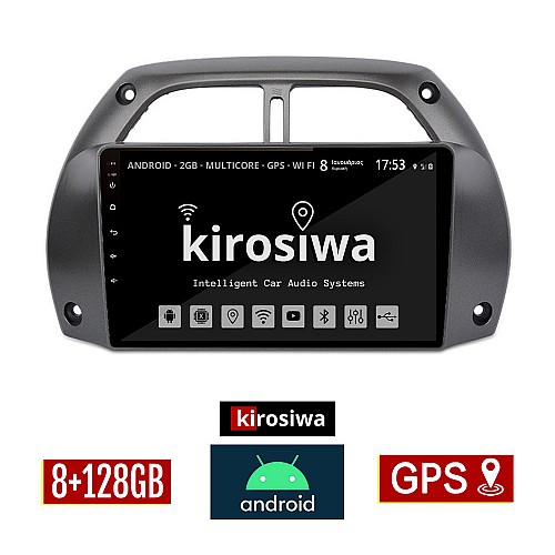 KIROSIWA 8GB + 128GB TOYOTA RAV 4 (2000-2006) Android οθόνη αυτοκίνητου με GPS WI-FI (ηχοσύστημα αφής 9" ιντσών OEM Youtube Playstore MP3 USB Radio Bluetooth Mirrorlink DSP Apple Carplay Android Auto 4G Sim Card 4x60W, AUX) AR-1211