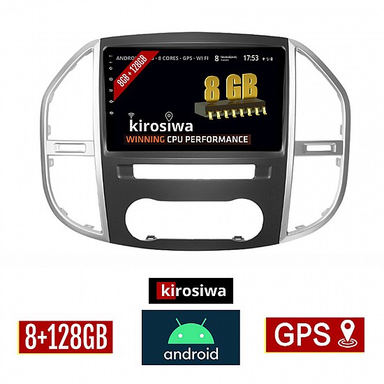 KIROSIWA 8GB + 128GB MERCEDES VITO (μετά το 2015) Android οθόνη αυτοκίνητου με GPS WI-FI (ηχοσύστημα αφής 10 ιντσών OEM Youtube Playstore MP3 USB Radio Bluetooth Mirrorlink DSP Apple Carplay Android Auto 4G Sim Card 4x60W, Benz) AR-1221