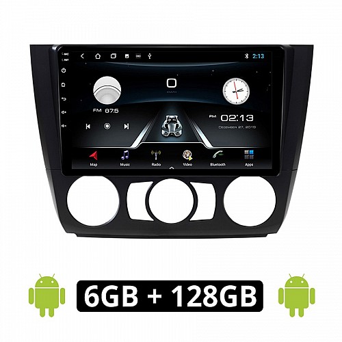 BMW E81 (E82, E87, E88) 2004 - 2013 Android οθόνη αυτοκίνητου 6GB με GPS WI-FI (ΣΕΙΡΑ 1 E81, E82, E87, E88 ηχοσύστημα αφής 9" ιντσών OEM Youtube Playstore MP3 USB Radio Bluetooth Mirrorlink εργοστασιακή, 4x60W, AUX) BM13-6GB