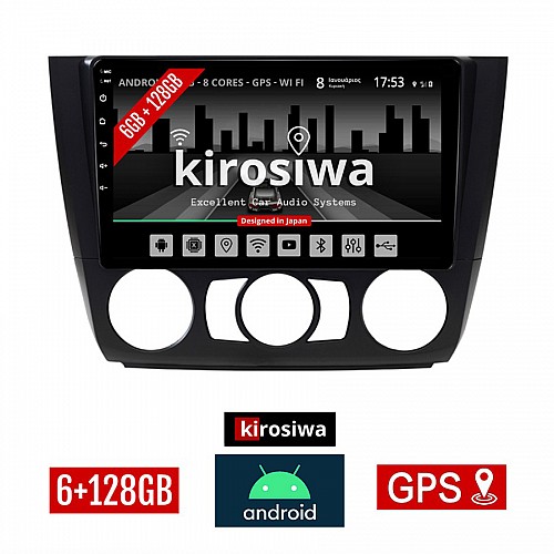 KIROSIWA 6+128GB BMW E81 (E82, E87, E88) 2004 - 2013 Android οθόνη αυτοκίνητου 6GB με GPS WI-FI (ΣΕΙΡΑ 1 E81, E82, E87, E88 ηχοσύστημα αφής 9" ιντσών OEM Youtube Playstore MP3 USB Radio Bluetooth Mirrorlink DSP Carplay Android Auto 4G SIM) AC-4608