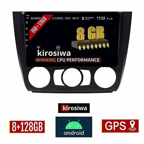 KIROSIWA 8GB + 128GB BMW E81 (E82, E87, E88) 2004 - 2013 Android οθόνη αυτοκίνητου με GPS WI-FI E81 ηχοσύστημα αφής 9" ιντσών OEM Youtube Playstore MP3 USB Radio Bluetooth Mirrorlink DSP Apple Carplay Android Auto 4G Sim Card AC-4607