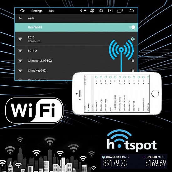 Ηχοσύστημα αυτοκινήτου Android GPS WI-FI 2GB (οθόνη 9 αφής Youtube, USB, 2DIN, MP3, MP5, Bluetooth, Mirrorlink, 4x60W, AUX, Universal) K1985