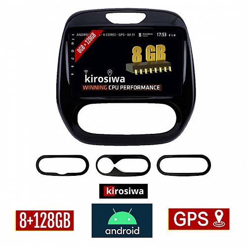 KIROSIWA 8GB + 128GB RENAULT CAPTUR (μετά το 2013) Android οθόνη αυτοκίνητου με GPS WI-FI (ηχοσύστημα αφής 9" ιντσών OEM Youtube Playstore MP3 USB Radio Bluetooth Mirrorlink DSP Apple Carplay Android Auto 4G Sim Card 4x60W, AUX) KLS-8040