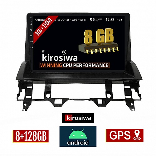 KIROSIWA 8GB + 128GB MAZDA 6 (2002-2008) Android οθόνη αυτοκίνητου 8GB με GPS WI-FI (ηχοσύστημα αφής 9" ιντσών OEM Youtube Playstore MP3 USB Radio Bluetooth Mirrorlink DSP Apple Carplay Android Auto 4G Sim Card 4x60W navi) GKX-3119C