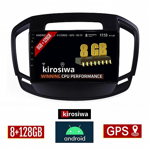 KIROSIWA 8GB + 128GB OPEL INSIGNIA (2014 - 2017) Android οθόνη αυτοκίνητου με GPS WI-FI (ηχοσύστημα αφής 9" ιντσών OEM Youtube Playstore MP3 USB Radio Bluetooth Mirrorlink DSP Apple Carplay Android Auto 4G Sim Card 4x60W, AUX) AC-4617