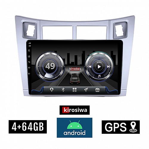 KIROSIWA 4+64GB TOYOTA YARIS (2006 - 2011) Android οθόνη αυτοκίνητου 4GB με GPS WI-FI ( TOYOTA ηχοσύστημα αφής 9" ιντσών OEM Youtube Playstore MP3 USB Radio Bluetooth Mirrorlink   DSP 4x60W Apple Carplay Android Auto 4G SIM card) AC-4654
