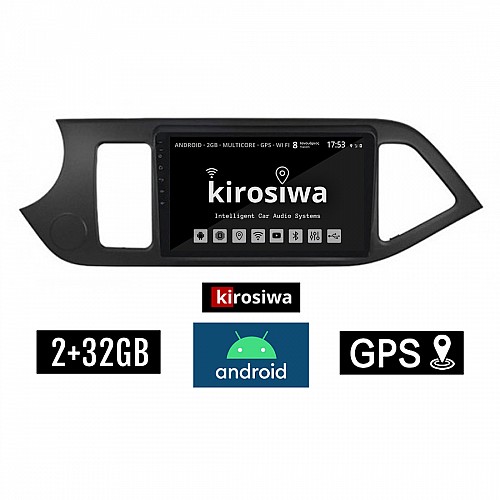 KIROSIWA 2+32GB KIA PICANTO (2011 - 2017) Android οθόνη αυτοκίνητου 2GB με GPS WI-FI (ηχοσύστημα αφής 9" ιντσών OEM Youtube Playstore MP3 USB Radio Bluetooth Mirrorlink εργοστασιακή, 4x60W, AUX) DX-71310