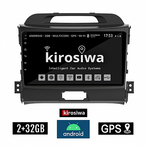 KIROSIWA 2+32GB KIA SPORTAGE (2010 - 2015) Android οθόνη αυτοκίνητου 2GB με GPS WI-FI (ηχοσύστημα αφής 9" ιντσών OEM Youtube Playstore MP3 USB Radio Bluetooth Mirrorlink εργοστασιακή, 4x60W, AUX) DX-71317