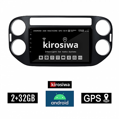 KIROSIWA 2+32GB Volkswagen TIGUAN (2009 - 2016) Android οθόνη αυτοκίνητου 2GB με GPS WI-FI (VW ηχοσύστημα αφής 9" ιντσών OEM Youtube Playstore MP3 USB Radio Bluetooth Mirrorlink μαύρο, 4x60W) CR-3838