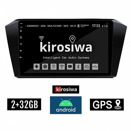 KIROSIWA 2+32GB Volkswagen PASSAT (μετά το 2016) Android οθόνη αυτοκίνητου 2GB με GPS WI-FI (VW ηχοσύστημα αφής 10" ιντσών OEM Youtube Playstore MP3 USB Radio Bluetooth Mirrorlink, 4x60W, AUX) CR-3841