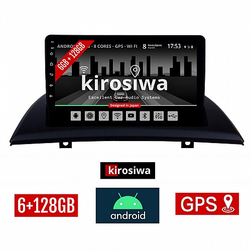 KIROSIWA 6+128GB BMW X3 E83 (2003 - 2010) Android οθόνη αυτοκίνητου 6GB με GPS WI-FI (ηχοσύστημα αφής 9" ιντσών OEM Youtube Playstore MP3 USB Radio Bluetooth Mirrorlink Χ3 Ε83 DSP Apple Carplay Android Auto 4G SIM card 4x60W, AUX) CR-3861