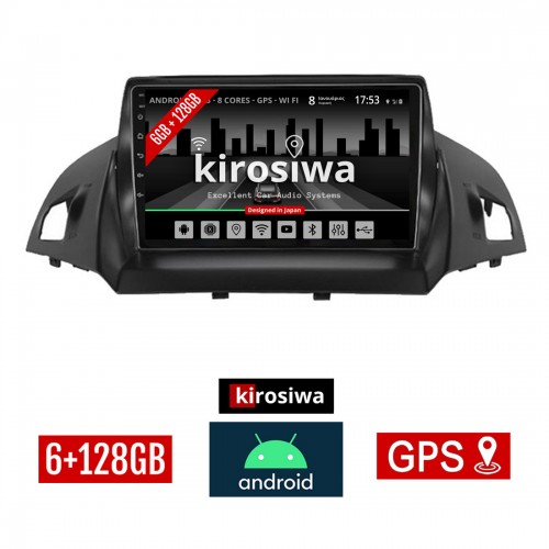 KIROSIWA 6+128GB FORD KUGA (μετά το 2013) Android οθόνη αυτοκίνητου 6GB με GPS WI-FI (ηχοσύστημα αφής 9" ιντσών OEM Youtube Playstore MP3 USB Radio Bluetooth Mirrorlink DSP Apple Carplay Android Auto 4G SIM card 4x60W, AUX) CR-3883