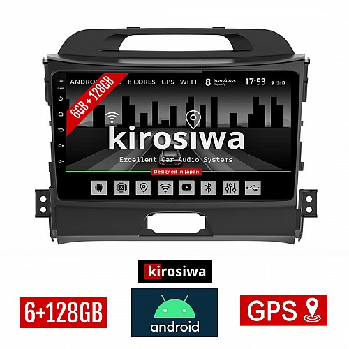 KIROSIWA 6+128GB KIA SPORTAGE (2010 - 2015) Android οθόνη αυτοκίνητου 6GB με GPS WI-FI (ηχοσύστημα αφής 9" ιντσών OEM Youtube Playstore MP3 USB Radio Bluetooth Mirrorlink DSP Apple Carplay Android Auto 4G SIM card 4x60W, AUX) KR-77144