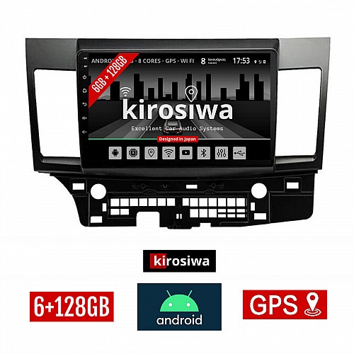 KIROSIWA 6+128GB MITSUBISHI LANCER (μετά το 2008) Android οθόνη αυτοκίνητου 6GB με GPS WI-FI (ηχοσύστημα αφής 10" ιντσών OEM Youtube Playstore MP3 USB Radio Bluetooth Mirrorlink DSP Apple Carplay Android Auto 4G SIM card 4x60W, AUX) KR-77160