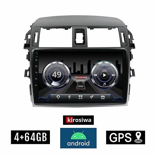 KIROSIWA 4+64GB TOYOTA COROLLA (2006 - 2012) Android οθόνη αυτοκίνητου 4GB με GPS WI-FI ( TOYOTA ηχοσύστημα αφής 9" ιντσών OEM Youtube Playstore MP3 USB Radio Bluetooth Mirrorlink   DSP 4x60W Apple Carplay Android Auto 4G SIM card) RX-9265