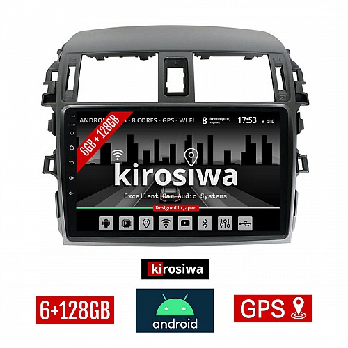 KIROSIWA 6+128GB TOYOTA COROLLA (2006 - 2012) Android οθόνη αυτοκίνητου 6GB με GPS WI-FI ( TOYOTA ηχοσύστημα αφής 9" ιντσών OEM Youtube Playstore MP3 USB Radio Bluetooth Mirrorlink  DSP Apple Carplay Android Auto 4G SIM card 4x60W, AUX) RX-9266
