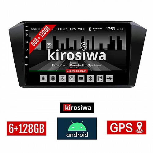 KIROSIWA 6+128GB Volkswagen PASSAT (μετά το 2016) Android οθόνη αυτοκίνητου 6GB με GPS WI-FI  (VW ηχοσύστημα αφής 10" ιντσών OEM Youtube Playstore MP3 USB Radio Bluetooth Mirrorlink, 4x60W, AUX) RX-9298