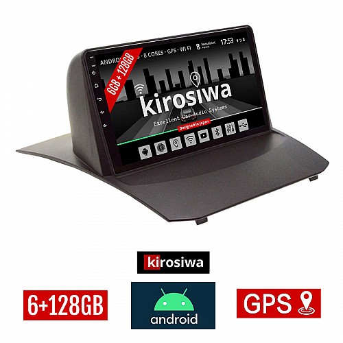KIROSIWA 6+128GB FORD FIESTA (2010 - 2018) Android οθόνη αυτοκίνητου 6GB με GPS WI-FI (ηχοσύστημα αφής 9" ιντσών OEM Youtube Playstore MP3 USB Radio Bluetooth Mirrorlink DSP Apple Carplay Android Auto 4G SIM card 4x60W, AUX) RX-9333