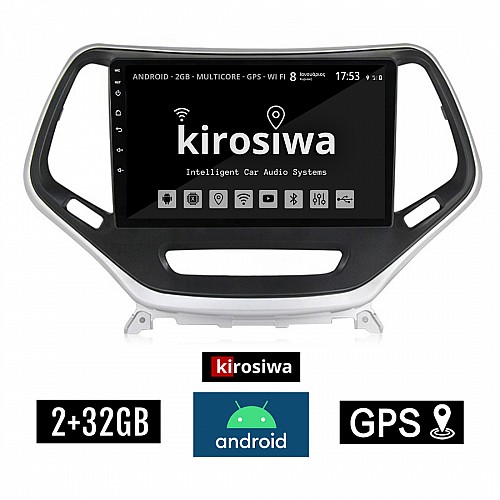 KIROSIWA 2+32GB JEEP CHEROKEE (μετά το 2014) Android οθόνη αυτοκίνητου 2GB με GPS WI-FI (ηχοσύστημα αφής 10" ιντσών OEM Youtube Playstore MP3 USB Radio Bluetooth Mirrorlink εργοστασιακή, 4x60W, AUX) RX-9371