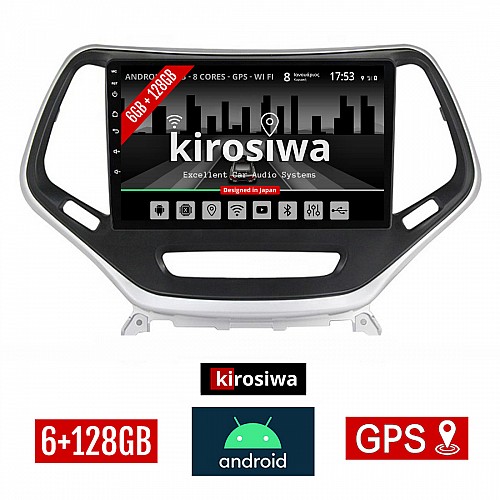 KIROSIWA 6+128GB JEEP CHEROKEE (μετά το 2014) Android οθόνη αυτοκίνητου 6GB με GPS WI-FI (ηχοσύστημα αφής 10" ιντσών OEM Youtube Playstore MP3 USB Radio Bluetooth Mirrorlink DSP Apple Carplay Android Auto 4G SIM card 4x60W, AUX) RX-9373