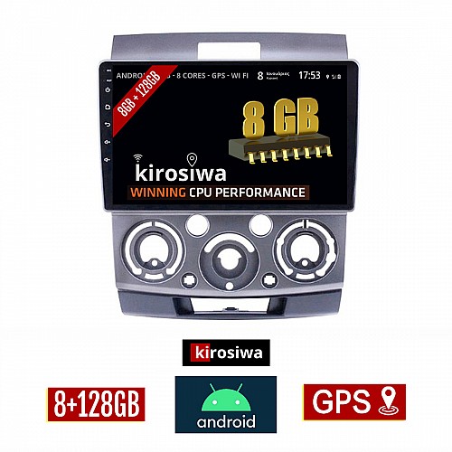 KIROSIWA 8GB + 128GB MAZDA BT-50 (2006 - 2011) Android οθόνη αυτοκίνητου με GPS WI-FI (ηχοσύστημα αφής 9" ιντσών OEM Youtube Playstore MP3 USB Radio Bluetooth Mirrorlink DSP Apple Carplay Android Auto 4G Sim Card 4x60W, AUX) RX-9422