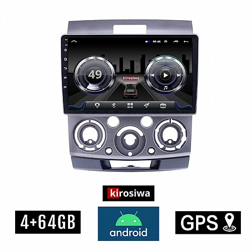 KIROSIWA 4+64GB MAZDA BT-50 (2006 - 2011) Android οθόνη αυτοκίνητου 4GB με GPS WI-FI (ηχοσύστημα αφής 9" ιντσών OEM Youtube Playstore MP3 USB Radio Bluetooth Mirrorlink  DSP 4x60W Apple Carplay Android Auto 4G SIM card) RX-9424