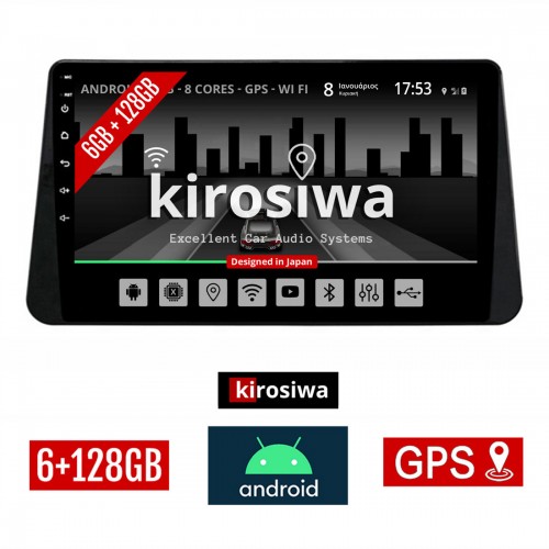 KIROSIWA 6+128GB NISSAN MICRA (μετά το 2017) Android οθόνη αυτοκίνητου 6GB με GPS WI-FI (ηχοσύστημα αφής 10" ιντσών OEM Youtube Playstore MP3 USB Radio Bluetooth Mirrorlink DSP Apple Carplay Android Auto 4G SIM card 4x60W, AUX) RX-9469