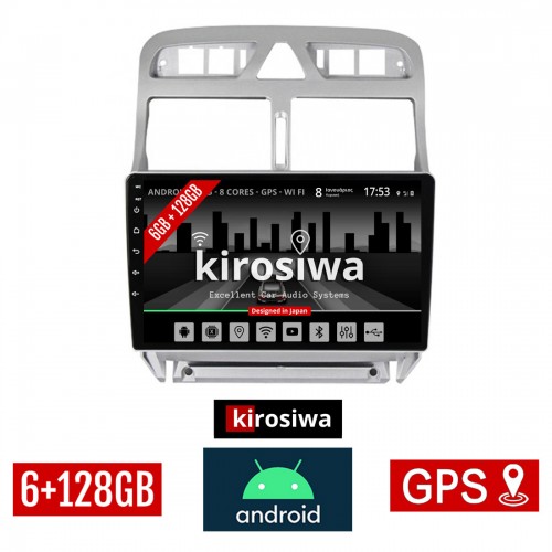 KIROSIWA 6+128GB PEUGEOT 307 (2002 - 2013) Android οθόνη αυτοκίνητου 6GB με GPS WI-FI (ηχοσύστημα αφής 9" ιντσών OEM Youtube Playstore MP3 USB Radio Bluetooth Mirrorlink DSP Apple Carplay Android Auto 4G SIM card 4x60W, AUX) RX-9498