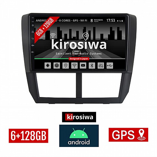 KIROSIWA 6+128GB SUBARU IMPREZA (2008 - 2013) Android οθόνη αυτοκίνητου 6GB με GPS WI-FI (ηχοσύστημα αφής 9" ιντσών OEM Youtube Playstore MP3 USB Radio Bluetooth Mirrorlink DSP Apple Carplay Android Auto 4G SIM card 4x60W, AUX) RX-9547