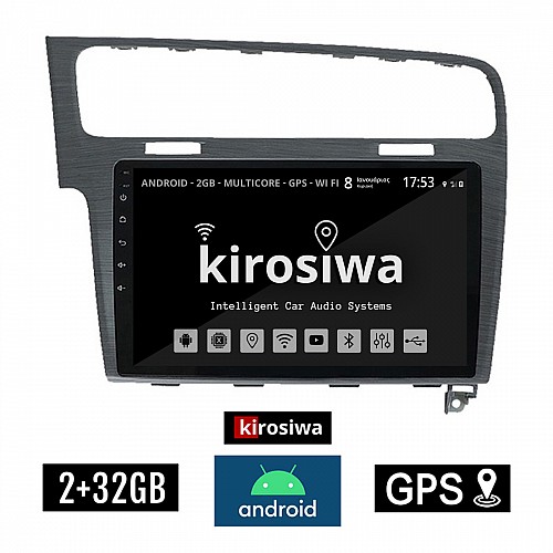 KIROSIWA 2+32GB VOLKSWAGEN GOLF 7 (μετά το 2013) Android οθόνη αυτοκίνητου 2GB με GPS WI-FI (VW ηχοσύστημα αφής 10" ιντσών OEM Youtube Playstore MP3 USB Radio Bluetooth Mirrorlink, 4x60W, γκρί) RX-9613