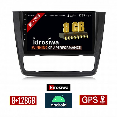 KIROSIWA 8GB + 128GB BMW E81 (E82, E87, E88) 2004 - 2013 Android οθόνη αυτοκίνητου με GPS WI-FI E81 ηχοσύστημα αφής 9" ιντσών OEM Youtube Playstore MP3 USB Radio Bluetooth Mirrorlink DSP Apple Carplay Android Auto 4G Sim Card RX-9650