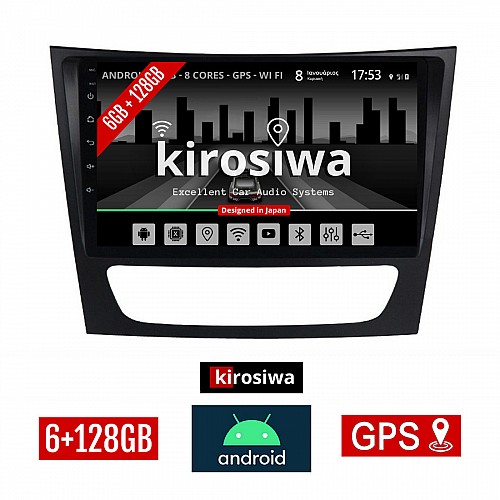 KIROSIWA 6+128GB MERCEDES CLS (W219) 2003-2010 Android οθόνη αυτοκίνητου 6GB με GPS WI-FI (ηχοσύστημα αφής 9" ιντσών OEM Youtube Playstore MP3 USB Radio Bluetooth Mirrorlink DSP Apple Carplay Android Auto 4G SIM card 4x60W, Benz) RX-9660