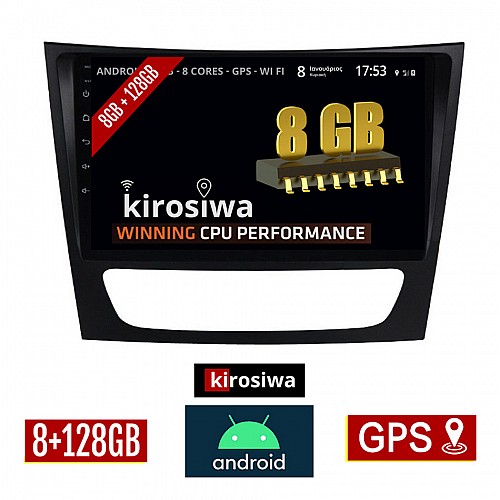 KIROSIWA 8GB + 128GB MERCEDES CLS (W219) 2003-2010 Android οθόνη αυτοκίνητου με GPS WI-FI (ηχοσύστημα αφής 9" ιντσών OEM Youtube Playstore MP3 USB Radio Bluetooth Mirrorlink DSP Apple Carplay Android Auto 4G Sim Card 4x60W, Benz) RX-9661