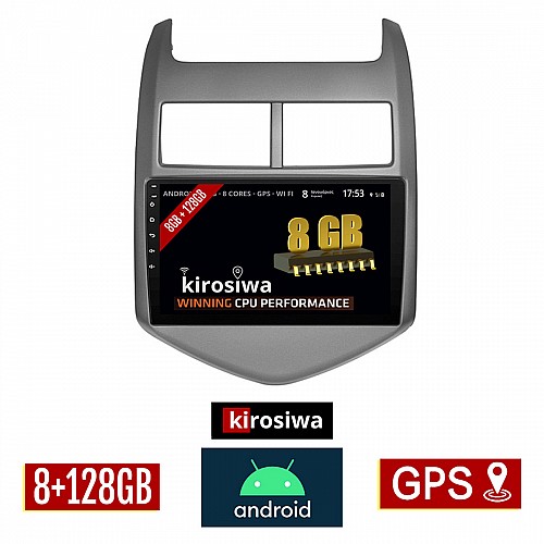 KIROSIWA 8GB + 128GB CHEVROLET AVEO (μετά το 2011) Android οθόνη αυτοκίνητου με GPS WI-FI (ηχοσύστημα αφής 9" ιντσών OEM Youtube Playstore MP3 USB Radio Bluetooth Mirrorlink DSP Apple Carplay Android Auto 4G Sim Card 4x60W, AUX) RX-9687
