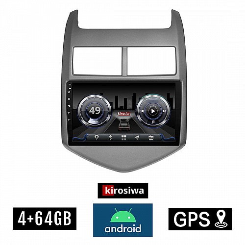 KIROSIWA 4+64GB CHEVROLET AVEO (μετά το 2011) Android οθόνη αυτοκίνητου 4GB με GPS WI-FI (ηχοσύστημα αφής 9" ιντσών OEM Youtube Playstore MP3 USB Radio Bluetooth Mirrorlink  DSP 4x60W Apple Carplay Android Auto 4G SIM card)