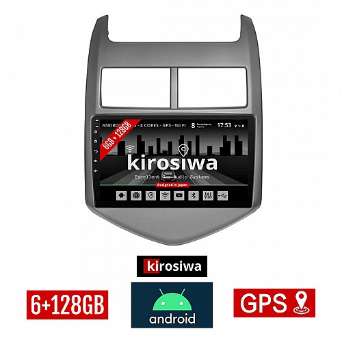 KIROSIWA 6+128GB CHEVROLET AVEO (μετά το 2011) Android οθόνη αυτοκίνητου 6GB με GPS WI-FI (ηχοσύστημα αφής 9" ιντσών OEM Youtube Playstore MP3 USB Radio Bluetooth Mirrorlink DSP Apple Carplay Android Auto 4G SIM card 4x60W, AUX) RX-9690