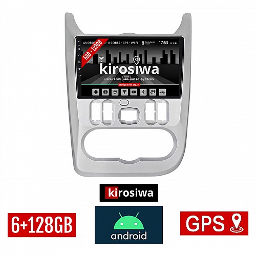 KIROSIWA 6+128GB DACIA DUSTER - LOGAN - SANDERO (2006 - 2012) Android οθόνη αυτοκίνητου 6GB με GPS WI-FI (ηχοσύστημα αφής 9" ιντσών Youtube Playstore MP3 USB Radio Bluetooth Mirrorlink DSP Apple Carplay Android Auto 4x60W, AUX)