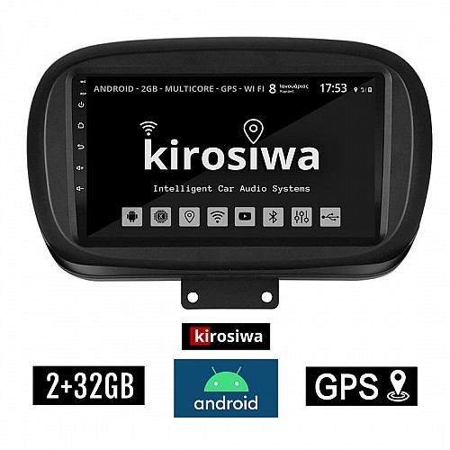 KIROSIWA 2+32GB FIAT 500X (μετά το 2014) Android οθόνη αυτοκίνητου 2GB με GPS WI-FI (ηχοσύστημα αφής 9" ιντσών OEM Youtube Playstore MP3 USB Radio Bluetooth Mirrorlink εργοστασιακή, 4x60W, AUX) RX-9711