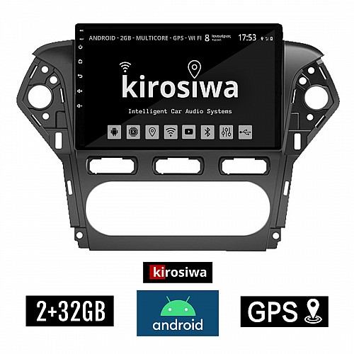 KIROSIWA 2+32GB FORD MONDEO (2010 - 2013) Android οθόνη αυτοκίνητου 2GB με GPS WI-FI (ηχοσύστημα αφής 10" ιντσών OEM Youtube Playstore MP3 USB Radio Bluetooth Mirrorlink εργοστασιακή, 4x60W, AUX) FE-1314