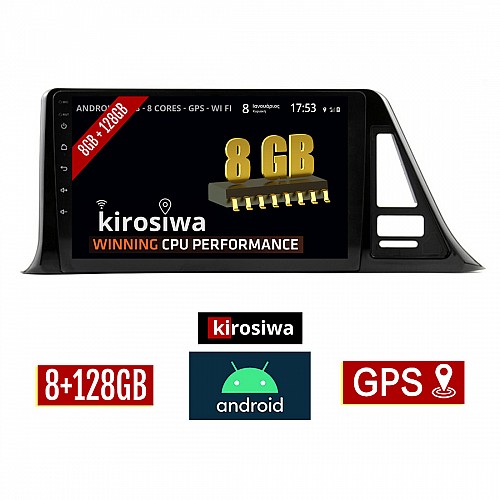 KIROSIWA 8GB + 128GB TOYOTA CHR (μετά το 2017) Android οθόνη αυτοκίνητου με GPS WI-FI (ηχοσύστημα αφής 9" ιντσών OEM Youtube Playstore MP3 USB Radio Bluetooth Mirrorlink DSP Apple Carplay Android Auto 4G Sim Card 4x60W, AUX) KLS-7824