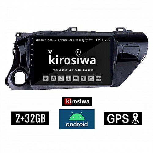 KIROSIWA 2+32GB TOYOTA HILUX (μετά το 2017) Android οθόνη αυτοκίνητου 2GB με GPS WI-FI (ηχοσύστημα αφής 10" ιντσών OEM Youtube Playstore MP3 USB Radio Bluetooth Mirrorlink εργοστασιακή, 4x60W, AUX) KLS-7833